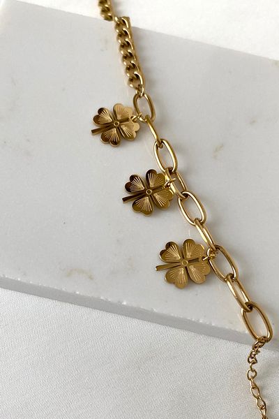 SilverStone Clover Steel Chain Bracelet