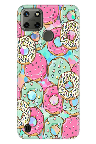 Realme C21Y - Realme C25Y Case Colorful TPU UV Printed Patterned Silicone Donut