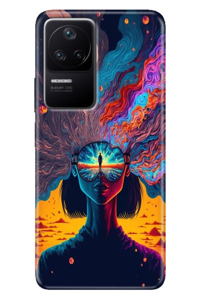 casetube غطاء حماية لهاتف Xiaomi Poco F4 مزخرف بنمط دوامة ملونة