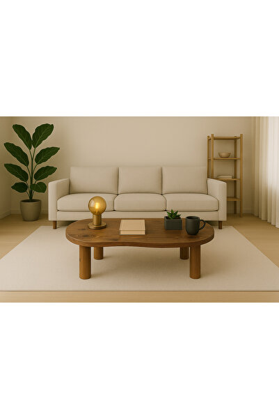 Trihome 130x70cm | Mega Boy Modern Tasarımlı Masif Ahşap Orta Sehpa Minimal v...