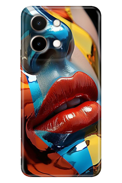 casetube Vivo Y28 Case 6.68 "Patterned Silicone Hd Cover Makeup