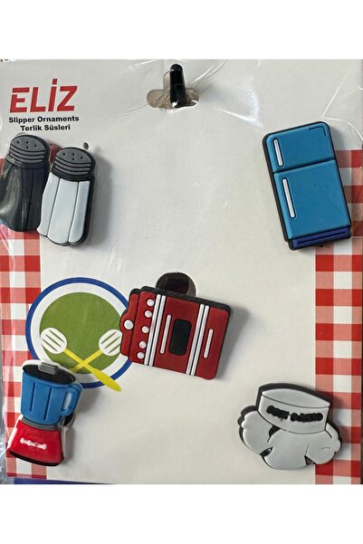 Crocs Gold Terlik Ve Çanta Süsü Jibbitz Ahçı Şapka, Mikser, Tuzluk