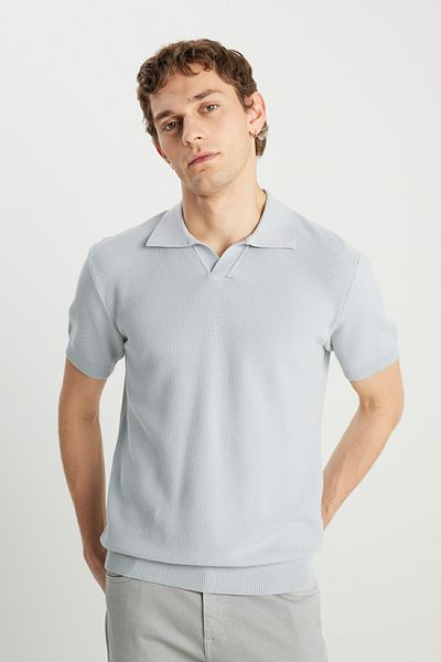 WRANGLER Men's Gray Wrangler Relaxed Fit Polo T-Shirt Lightgray