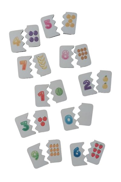 Fizello Educational Tutorial Wooden Counted Matching Cards - Baby Kids Toy