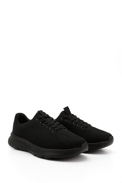 GÖNDERİ(R) Men's Black Knitwear Lace-Up Comfort Sneaker
