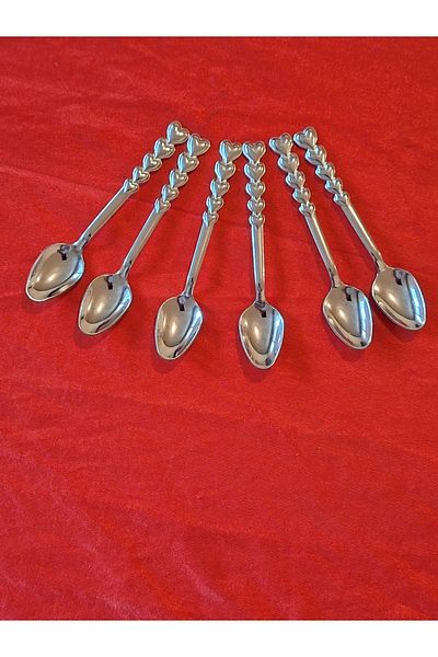 Murat 12 Personality Stainless Steel Heart Teaspoon