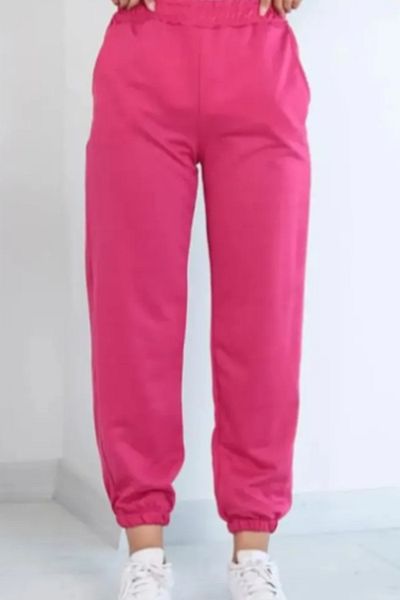 ESSFASIHON Thick High Waist Elastic Leg Trousers with Fleece Inside