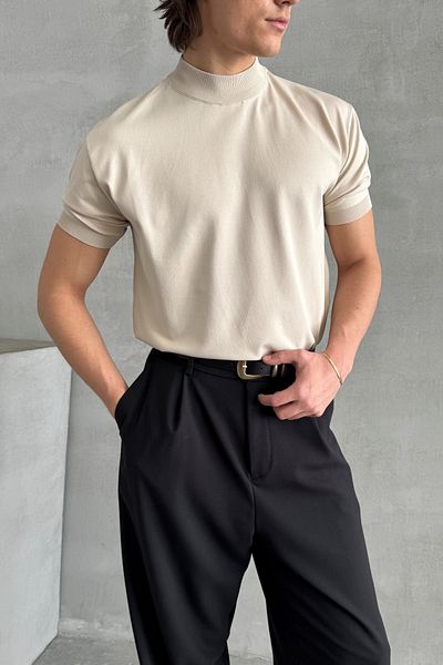 HYMAN Ανδρικό μπλουζάκι Oversize Half Fisherman Knitwear