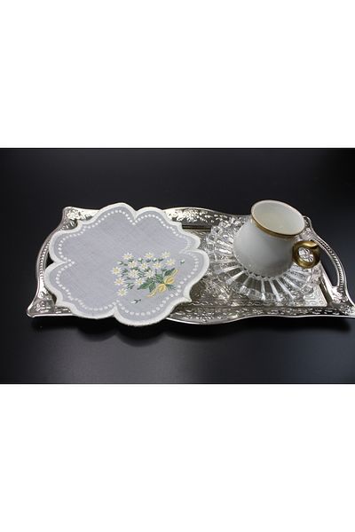 Nakışkonsept Daisy Patterned Dotted Cocktail Napkin 1Pc