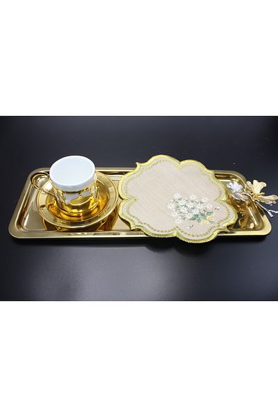 Nakışkonsept Daisy Patterned Dotted Cocktail Napkin 1Pc
