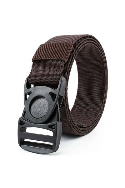 PUFO Traveler elastic belt for men 3.8 x 125 cm, plastic buckle, brown