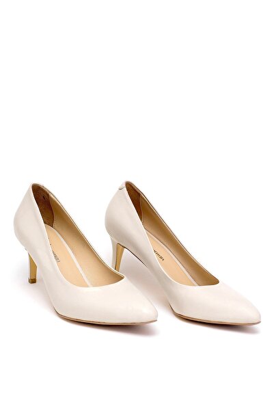 Ayakkabı Fuarı Elit Selestia Women's Genuine Leather Stiletto Beige