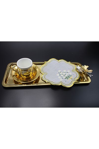 Nakışkonsept Daisy Patterned Dotted Cocktail Napkin 1Pc