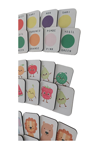 Fizello 4 Adet Eşleştirme Seti Meyveler - Renkler - Hayvanlar - Taşıtlar