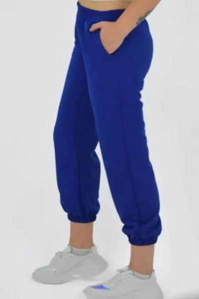 ESSFASIHON Thick High Waist Elastic Leg Trousers with Fleece Inside