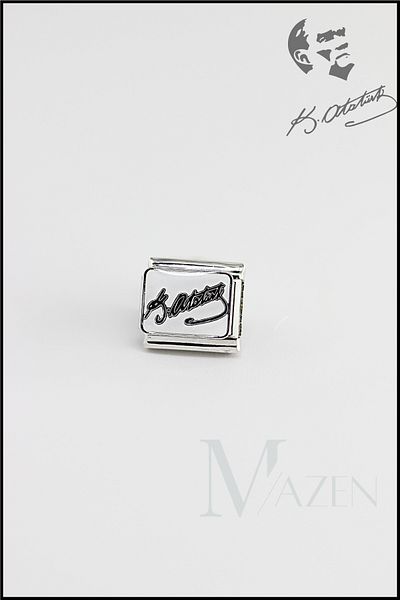 MAZEN 1Pc Italian Charm with Ataturk Signature – Stylish and Meaningful Bracelet Accessory (White Background)