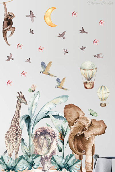 KT Decor Set de autocolante de perete Mega Safari World Africa Animals