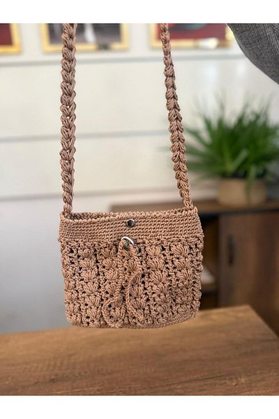 Online Polyester Macrame Rope Hand Knitted Shoulder Bag