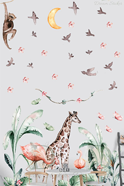 KT Decor Set de autocolante de perete Mega Safari World Africa Animals