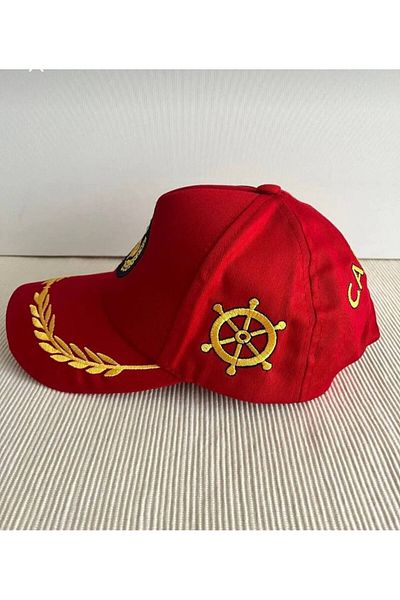 Nilbutik Adjustable Unisex Captain Hat with Sailor Anchor Crest