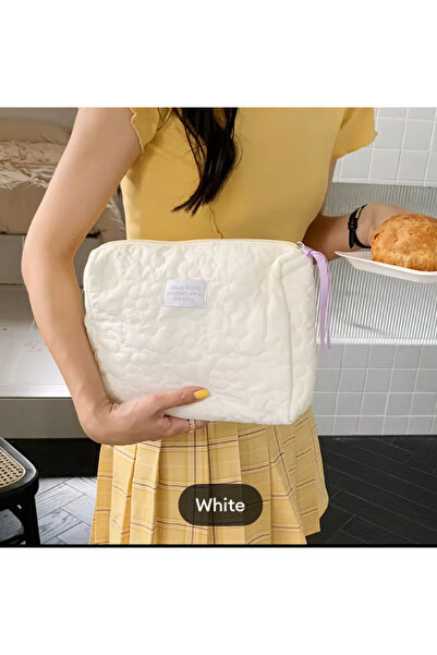 synshop Біла жіноча сумочка-портфель з квітковим принтом і м'якою застібкою-блискавкою