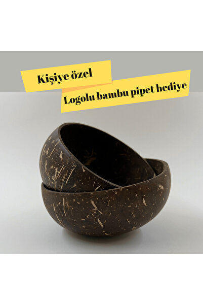 Ecobambu Doğal Hindistan Cevizi 2'li Set Kase & Çerezlik – Smoothie ve Bowl S...