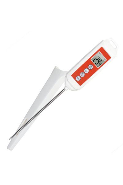 PUFO Digital thermometer for kitchen, liquids, food, dairy, cakes, wax, -50° C - +300° C, Red/White