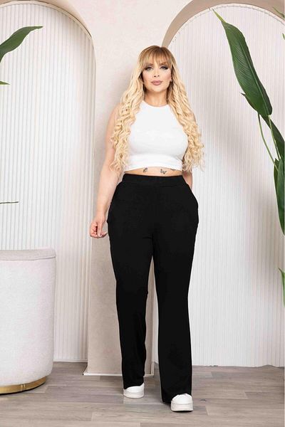 EMEZ Pocketed Flared Combed Cotton Leggings Pants