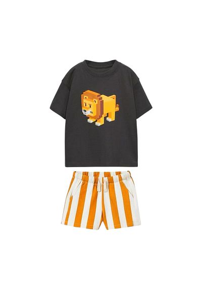 Daisy Dolly Boy's Animal Patterned Top and Bottom Set