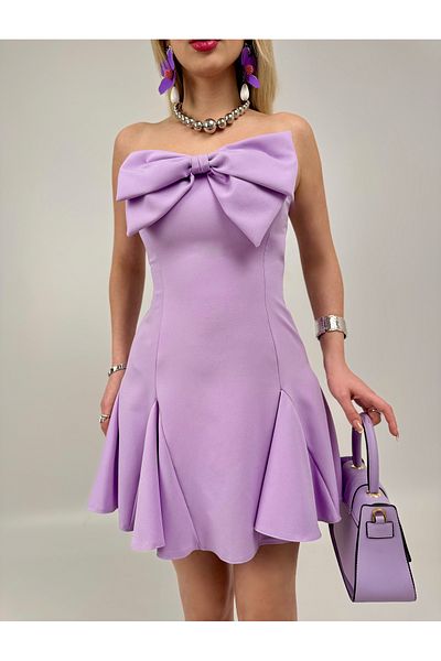 GİZONLY Aide Bow Detail Mini Dress