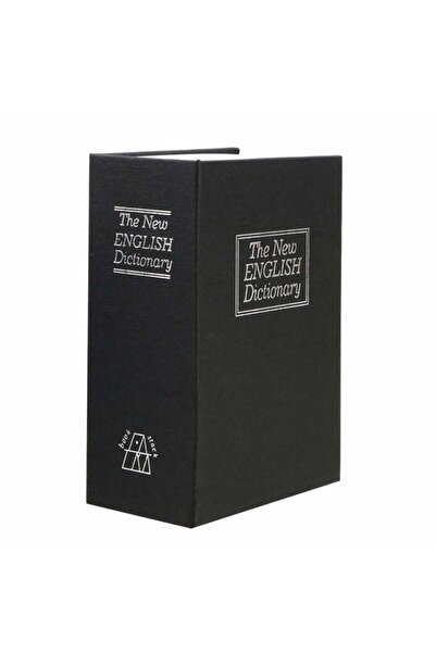 PUFO secret book-type safe with key for locking, Dictionary model, 24 x 15.5 cm, black