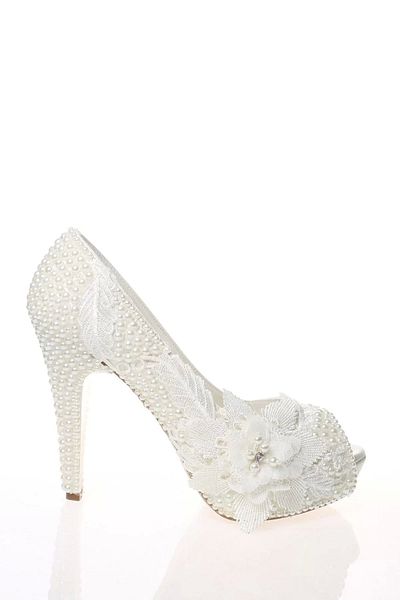 PayBuy Moda Femei Perle Albe Pietre Brodate Pantofi Mireasa Tocuri Nunta Logodna Seara Rochie Pantofi
