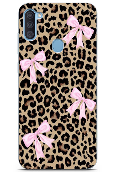 moonset Samsung Galaxy A11 / M11 Uyumlu Leopar ve Fiyonk Tasarımlı Baskılı Şe...
