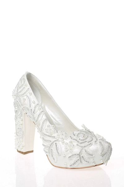 PayBuy Moda Femei Perle Albe Pietre Brodate Pantofi Mireasa Tocuri Nunta Logodna Seara Rochie Pantofi