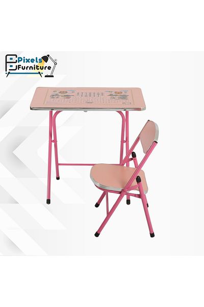 PixelsFurniture Pixel Furniture Kids Study Desk and Chair Set, Multifunctional Ergonomic Student Table, Foldable