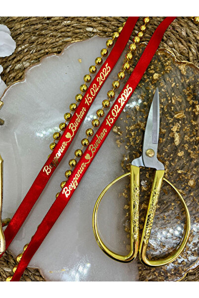 imzatasarım Dökülmeyen Gold İncili Gold Baskılı İsimli Söz ve Nişan Kurdelesi...