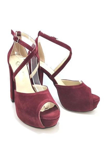 PayBuy Women's Fashion Stylish Burgundy Suede Heels Elegant Design High Heel Wedding Engagement Night Evening Dress Shoes