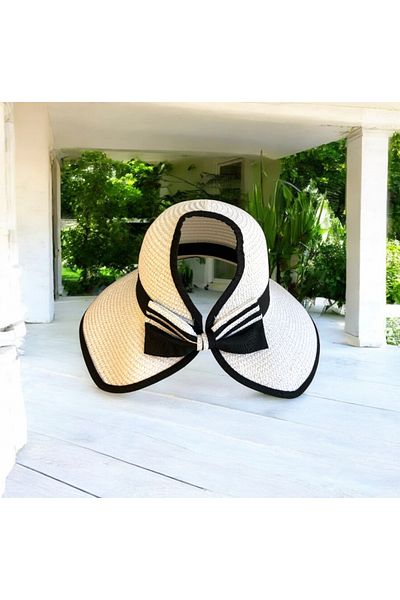Allen Accessories White Straw Hat with Back Adjustable