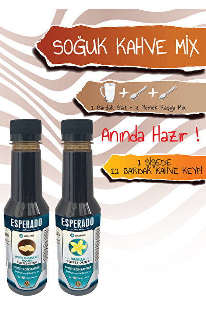 ESPERADO ÇABUK KAHVE Vanilya*beyaz Çikolata Aromalı Soğuk/SICAK Kahve Mix 2 L...