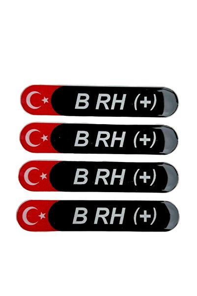 HMNL Damla Kan Grubu Sticker Siyah 4 Adet A B 0 AB Rh Pozitif NEGATİF (-) (+)