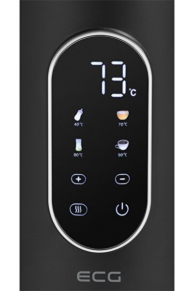 ECG Fierbator electric RK 1799 Smart Black, 1.7 litri, 2200 W, pereti dubli, panou tactil