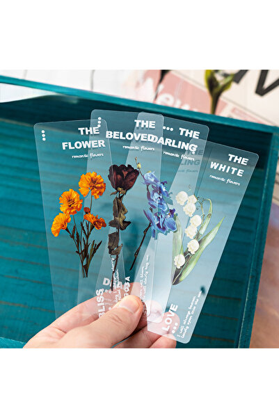 Fivy 6 Floral Themed Transparent Bookmarks
