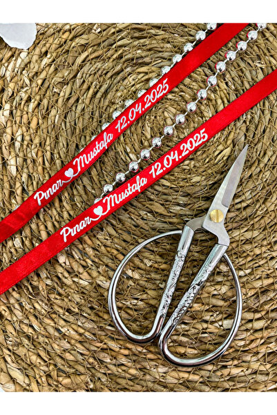 imzatasarım Dökülmeyen Gümüş İncili Gümüş Baskılı İsimli Söz ve Nişan Kurdele...