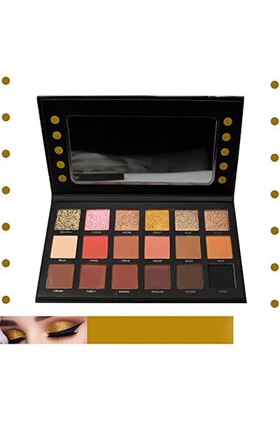 LOVEME BEAUTY 18 Color Shimmery and Matte Eyeshadow Palette by Loveme Beauty, Black