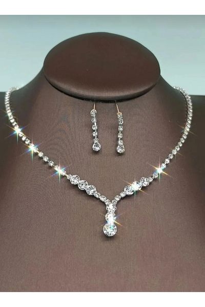 Mihra Aksesuar Necklace Earrings Set