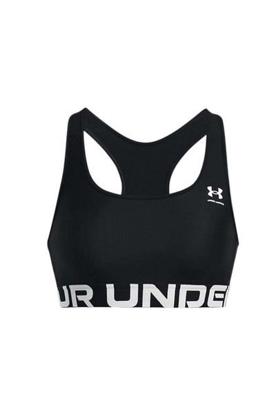 Under Armour Ua Hg Mid Branded 1383544-001 Γυναικείο μαύρο αθλητικό σουτιέν