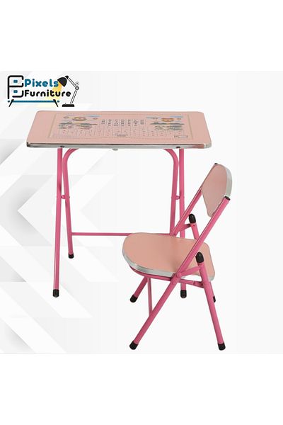 PixelsFurniture مجموعة مكتب وكرسي دراسة للأطفال من بكسل الأثاث, طاولة متعددة الوظائف مريح للطلاب, قابل للطي