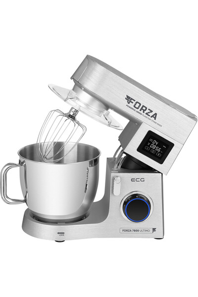 ECG FORZA 7800 Ultimo Argento food processor, 1800 W, 8 liters, LCD, planetary mixing system