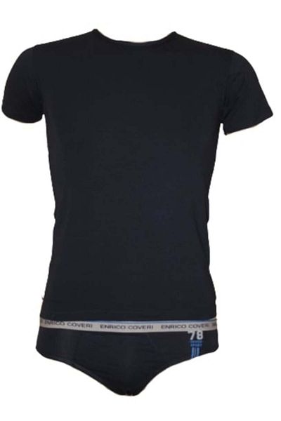 Enrico Coveri Set tricou si chiloti baieti Enrico Coveri EC4047 Albastru 170-176 CM