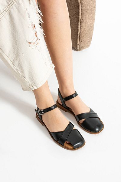 Getcho Nash Women's Genuine Leather Tan Sandals